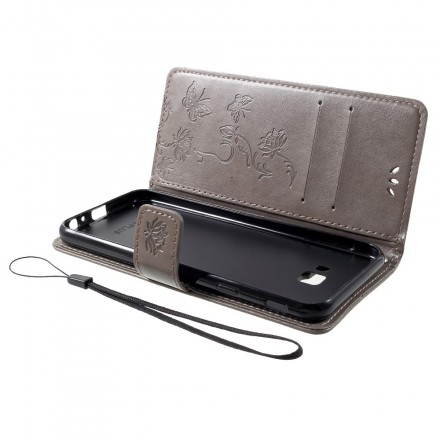 Hülle Samsung Galaxy J4 Plus Asiatische Schmetterlinge und Blumen