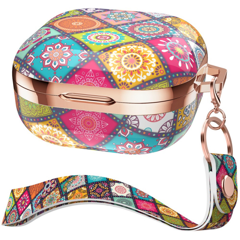 Samsung Galaxy Buds2 Pro / Buds2 / Buds Pro / Buds Live / Buds FE Patchwork Cover mit Riemen