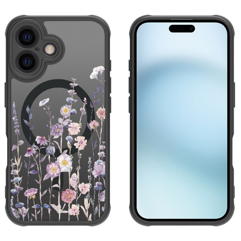 Magsafe iPhone 16 Plus Cover Blumenmuster