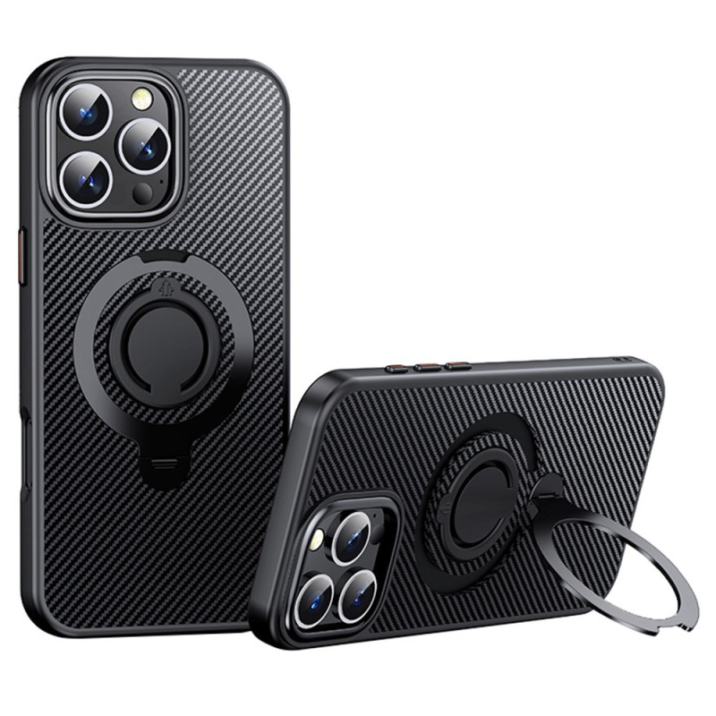 iPhone 16 Pro Max Cover MagSafe 360° drehbare Halterung Kohlefaser