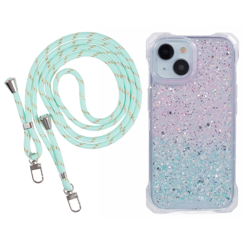 iPhone 15 Kordelzughülle Glitter