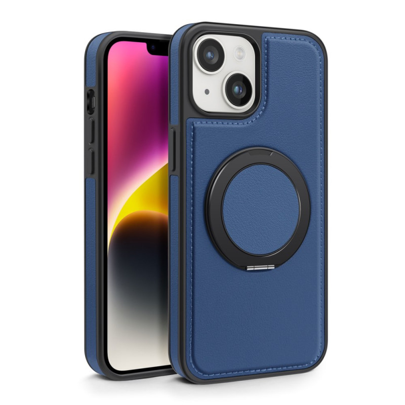 MagSafe iPhone 14 Plus Cover mit Halter-Ring in Lederoptik