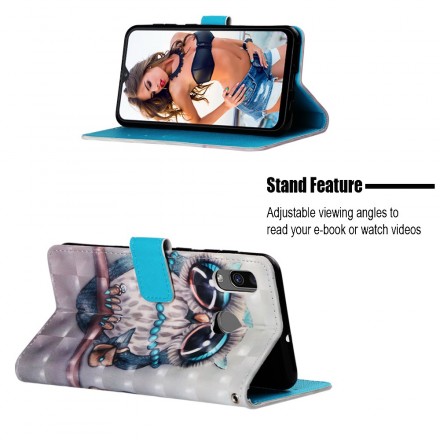 Samsung Galaxy A30 Miss Eule Tasche mit Riemen