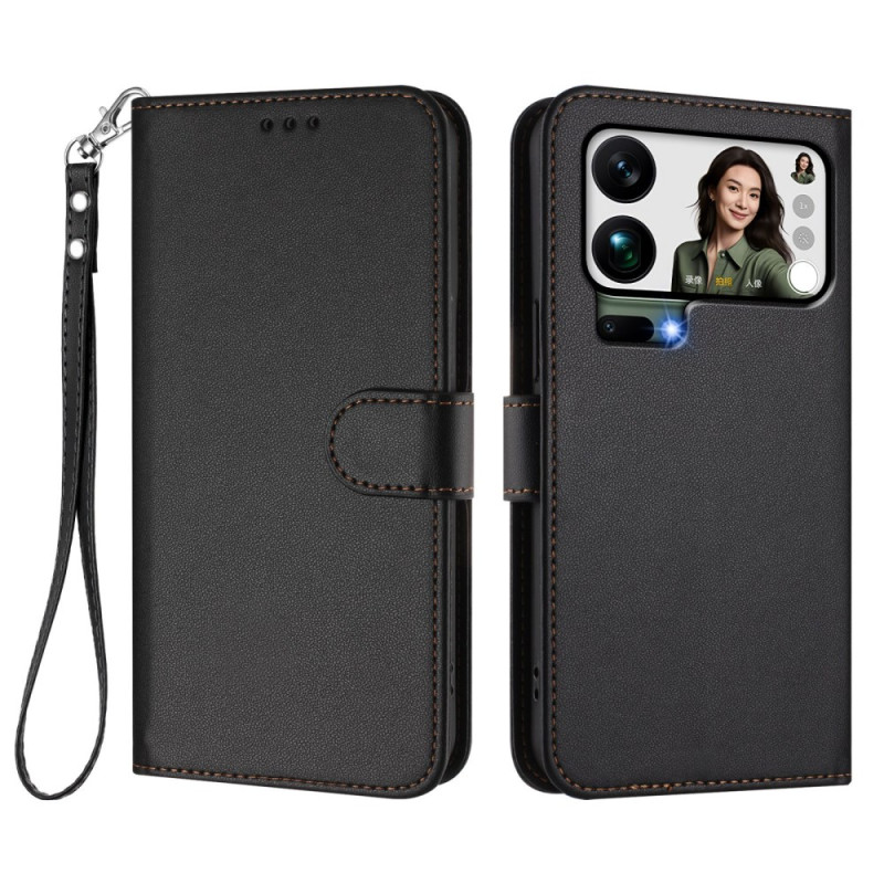 Xiaomi 17 Pro Max Kunstleder Tasche mit Riemen