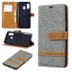 Samsung Galaxy A40 Stoff & Lederoptik Tasche mit Riemen