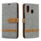 Samsung Galaxy A40 Stoff & Lederoptik Tasche mit Riemen