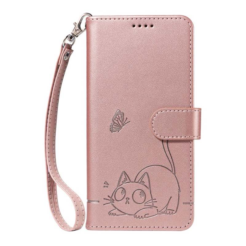 Oppo A6 Pro 5G / 4G Gravur Katze Riemen
 Tasche