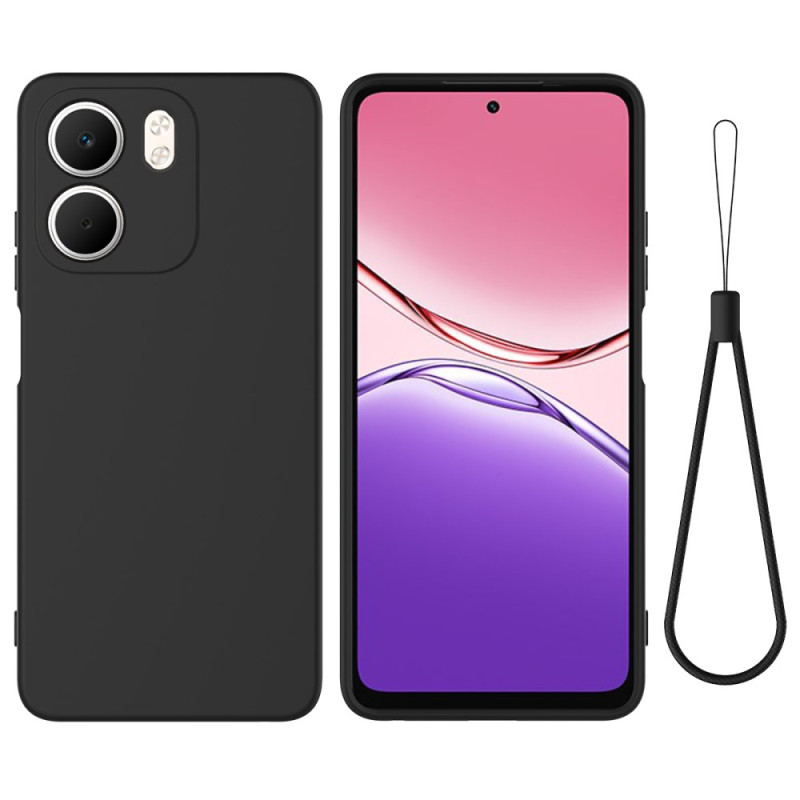 Coque Oppo A5X 4G Silicone Liquide et Lanière