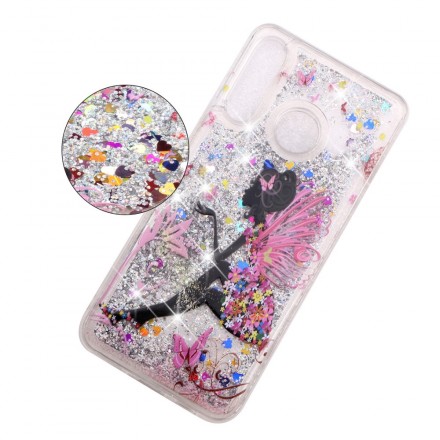 Huawei P30 Lite Transparent Blümchen Fee Glitters Cover