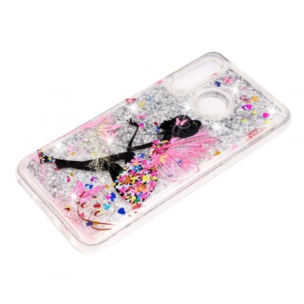 Huawei P30 Lite Transparent Blümchen Fee Glitters Cover