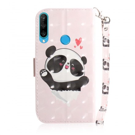 Huawei P30 Lite Tasche Panda Love mit Riemen