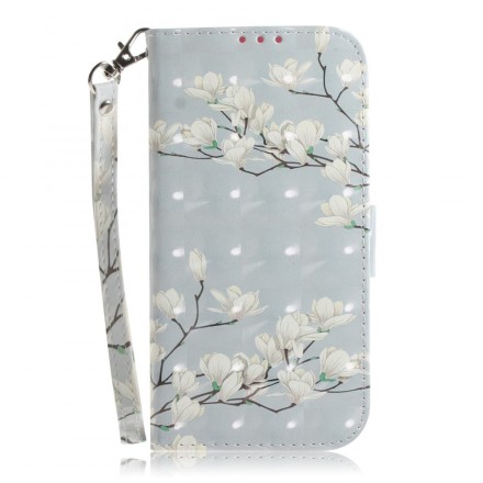 Huawei P30 Lite Hülle Blumenbaum mit Riemen