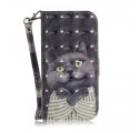 Tasche samsung Galaxy A20e Katze Grau mit Riemen