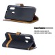 Samsung Galaxy A20e Stoff & Lederoptik Tasche mit Riemen