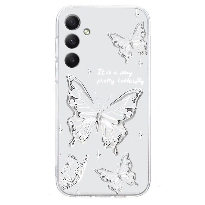 Coque Samsung Galaxy A37 5G Papillons Argentés
