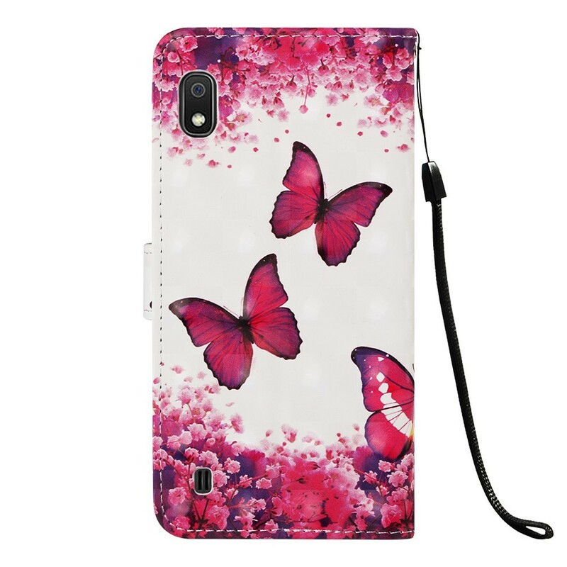 Samsung Galaxy A10 Hülle Rote Schmetterlinge