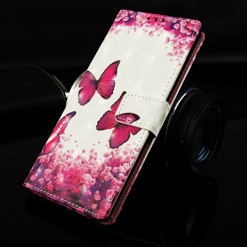 Samsung Galaxy A10 Hülle Rote Schmetterlinge