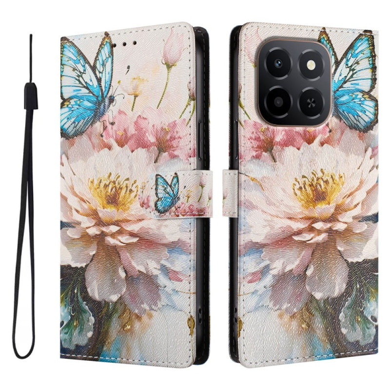 Honor X6c 4G / X5b / X5b Plus Hülle Blumen und Schmetterlinge