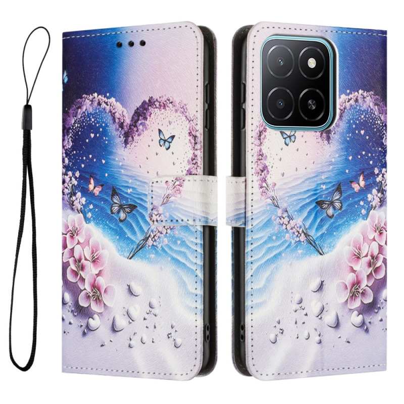 Housse Honor X6c 4G Papillon et Cœur