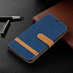 Samsung Galaxy A10 Stoff & Lederoptik Tasche mit Riemen