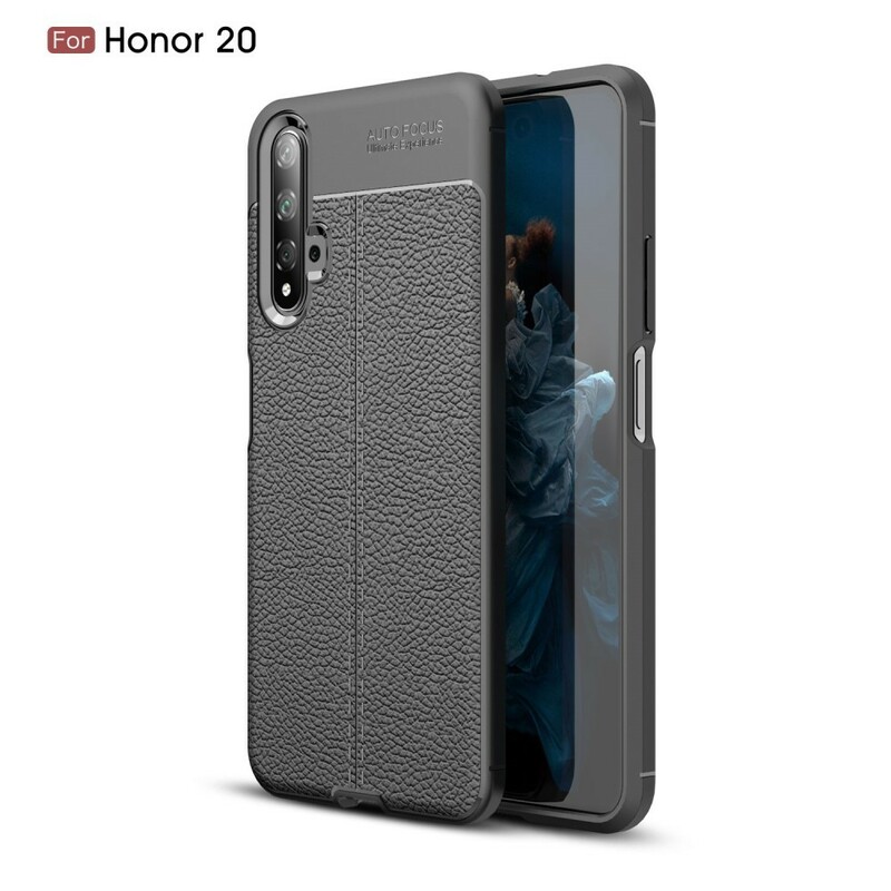 Honor 20 Cover mit Litschi-Leder-Effekt Double Line