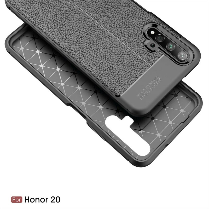 Honor 20 Cover mit Litschi-Leder-Effekt Double Line