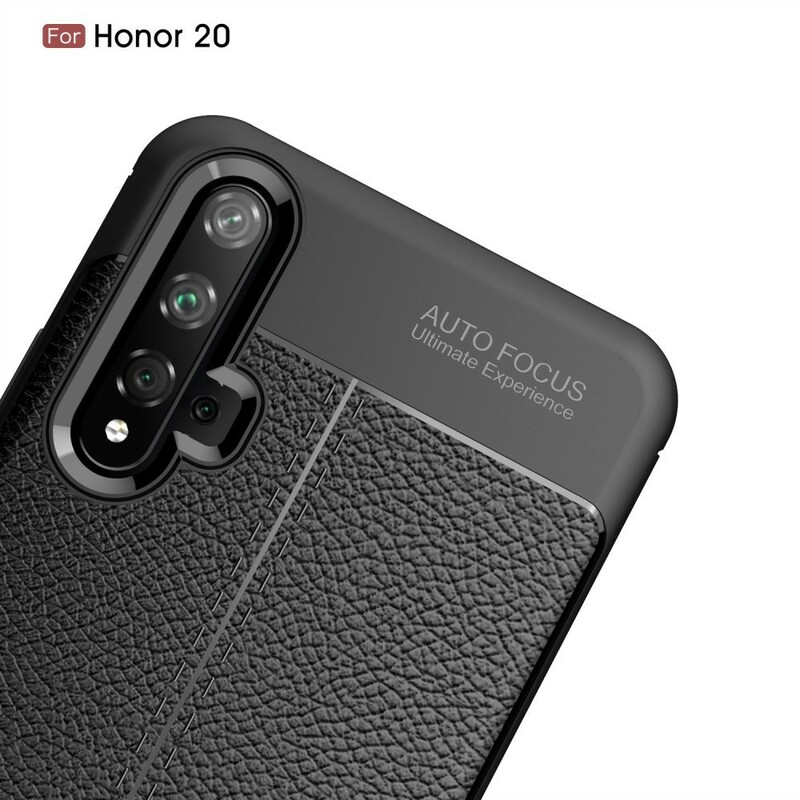 Honor 20 Cover mit Litschi-Leder-Effekt Double Line