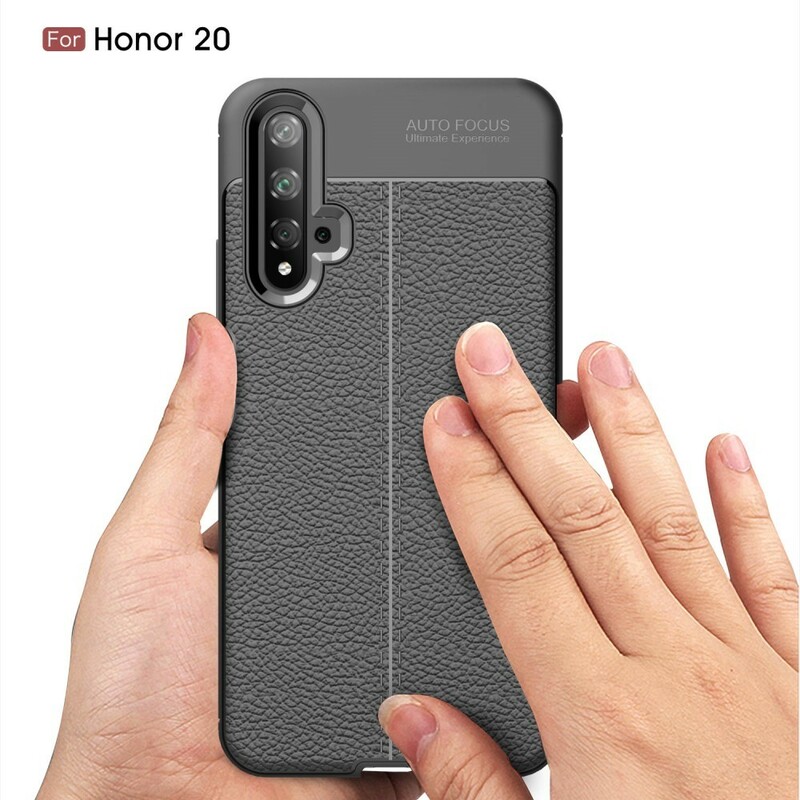 Honor 20 Cover mit Litschi-Leder-Effekt Double Line