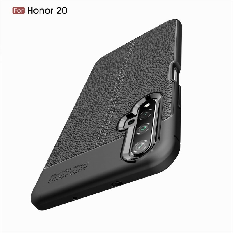 Honor 20 Cover mit Litschi-Leder-Effekt Double Line