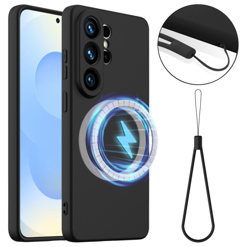 Coque Samsung Galaxy S26 Ultra Magnétique Silicone Liquide à Lanière