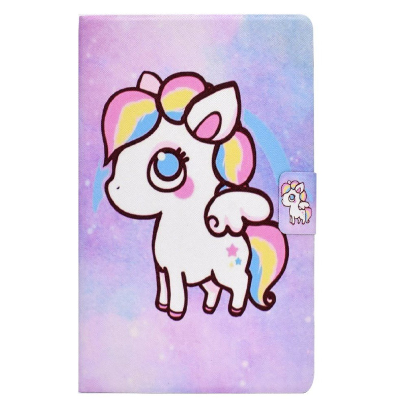 Samsung Galaxy Tab A 10.1 (2016) Buntes Pony-Motiv Hülle mit Halter und Kartenetui