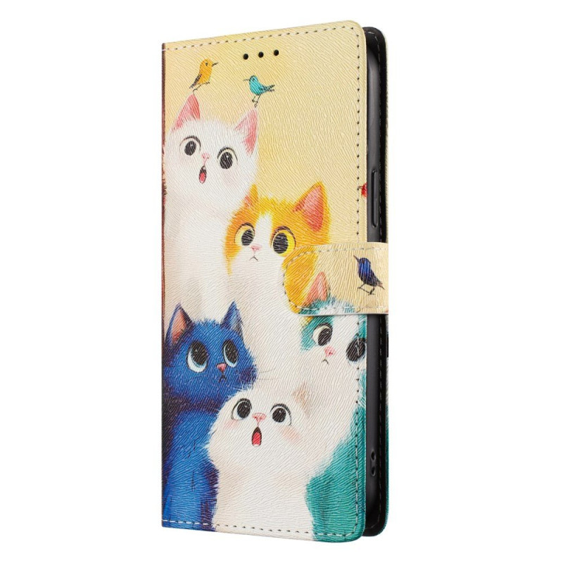 Honor 600 Lite Hülle Bunte Katzen