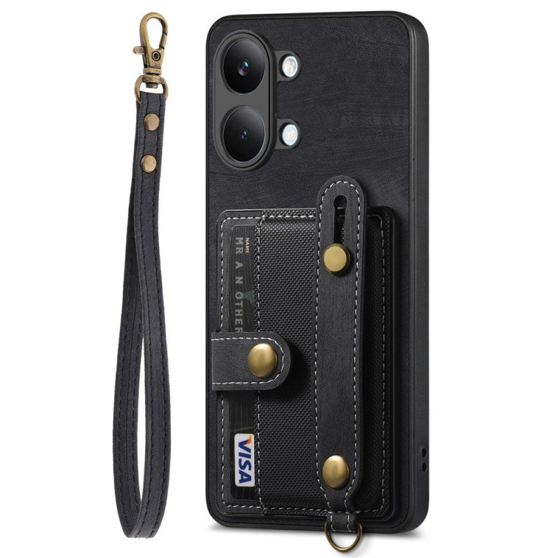 Poco X8 Pro Max 5G Retro Cover mit Kartenhalter und Trageriemen