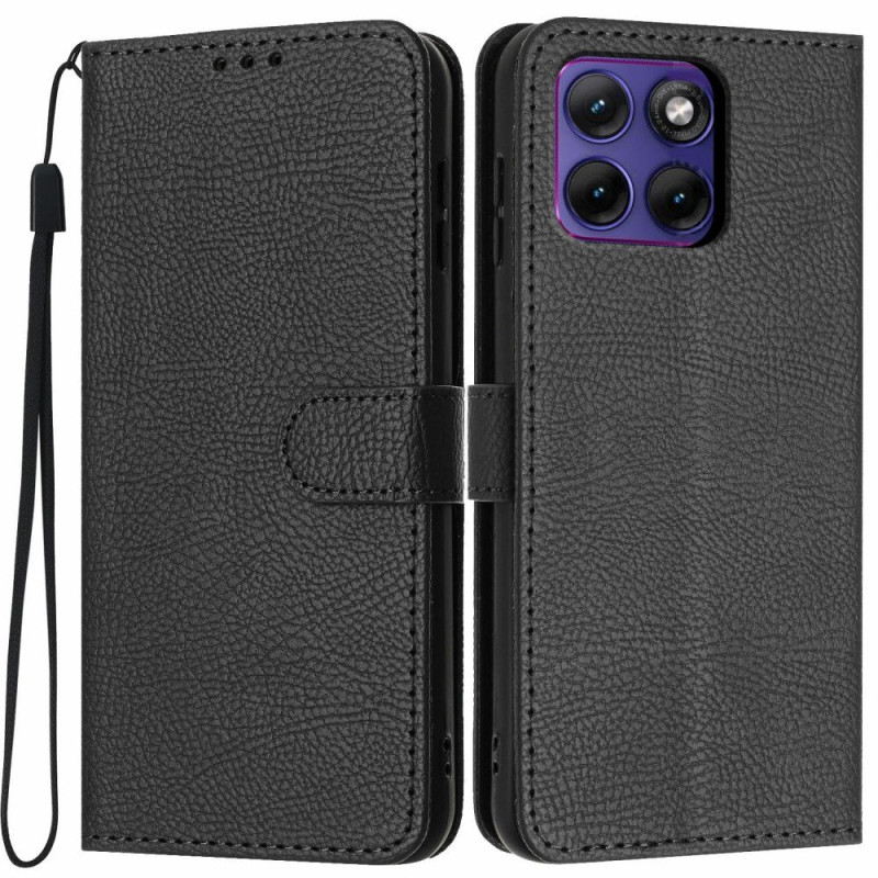 Motorola Edge 70 Fusion Hülle mit Uni-Leder-Effekt