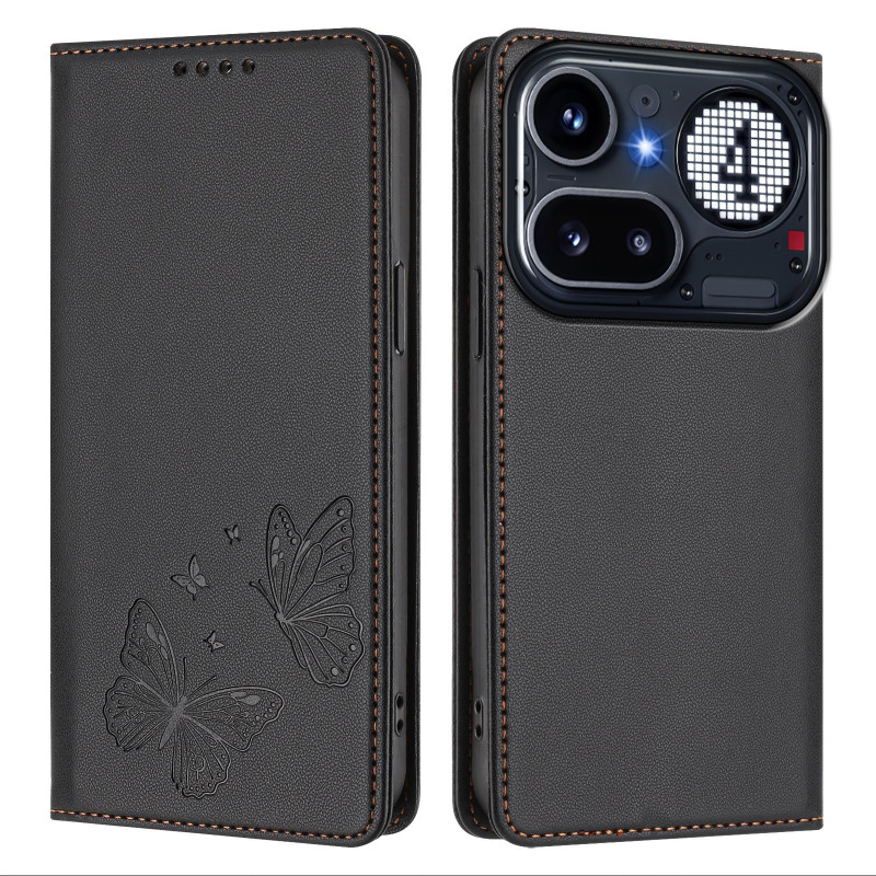 Flip Cover Nothing Phone (4a) Pro Geprägte Schmetterlinge