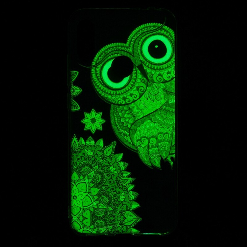 Xiaomi Redmi Note 7 Cover Eule Mandala Fluoreszierend