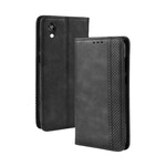 Flip Cover Huawei Y5 2019 Vintage-Leder-Effekt Stilisiert