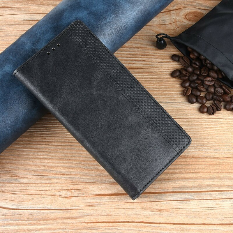 Flip Cover Huawei Y5 2019 Vintage-Leder-Effekt Stilisiert