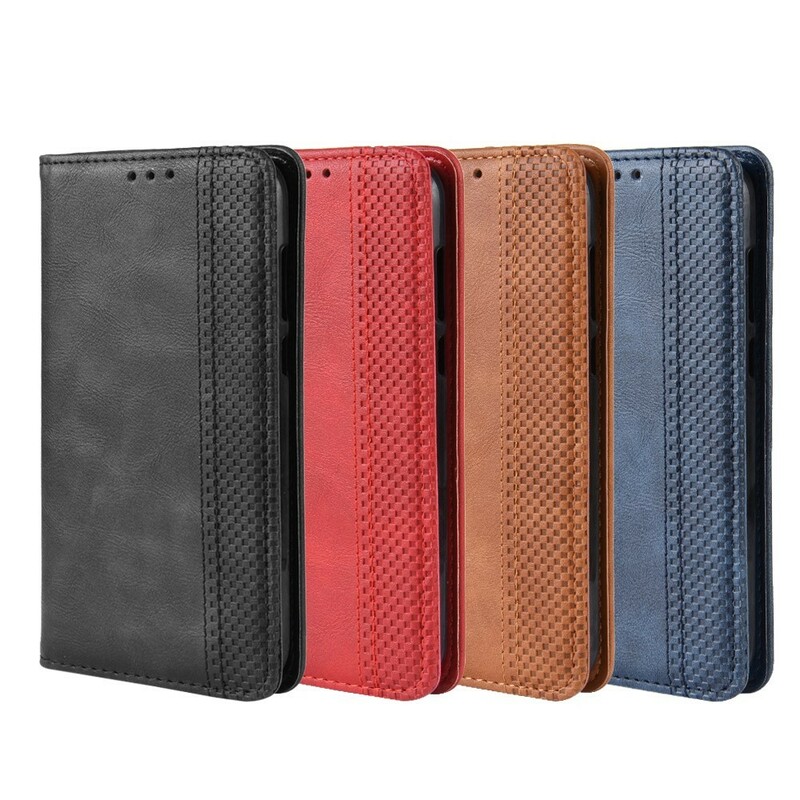 Flip Cover Huawei Y5 2019 Vintage-Leder-Effekt Stilisiert