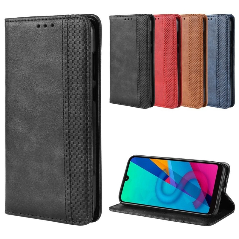 Flip Cover Huawei Y5 2019 Vintage-Leder-Effekt Stilisiert