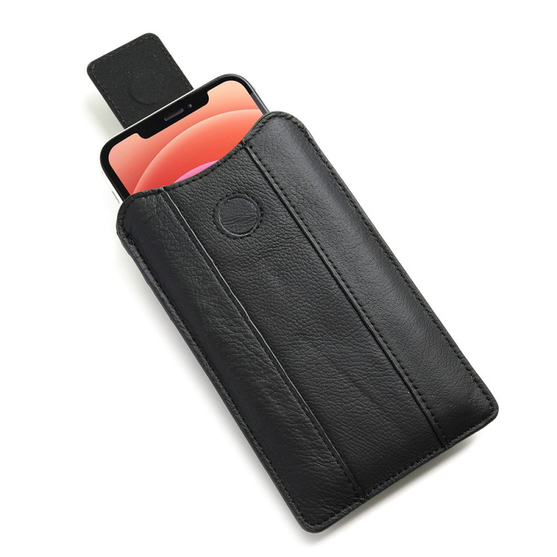 Verstellbare, vertikale Ledertasche für den Gürtel für Smartphones von 5,2 bis 6,1 Zoll