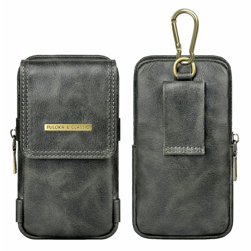Multifunktionale, vertikale Gürteltasche mit Reißverschluss und Stifthalter für 7,2-Zoll-Smartphones von PULOKA