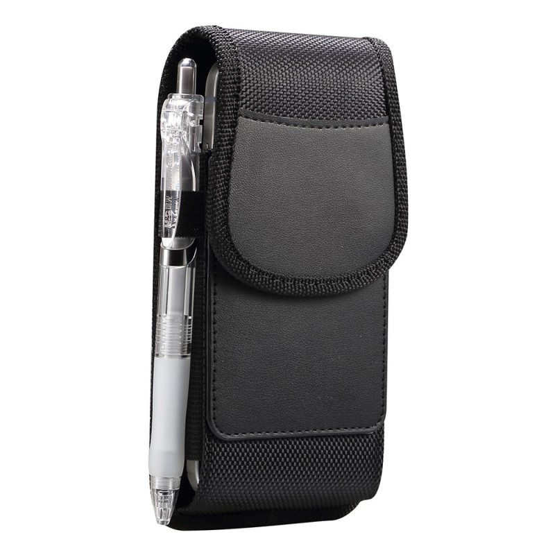 Universelle Gürteltasche aus Oxford-Nylon und Leder für 6,5-Zoll-Smartphones mit Kartenfach