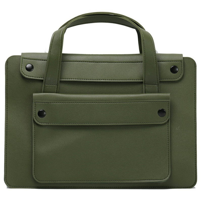Laptoptasche aus PU-Leder mit zwei Fächern für 15-16-Zoll-Laptops