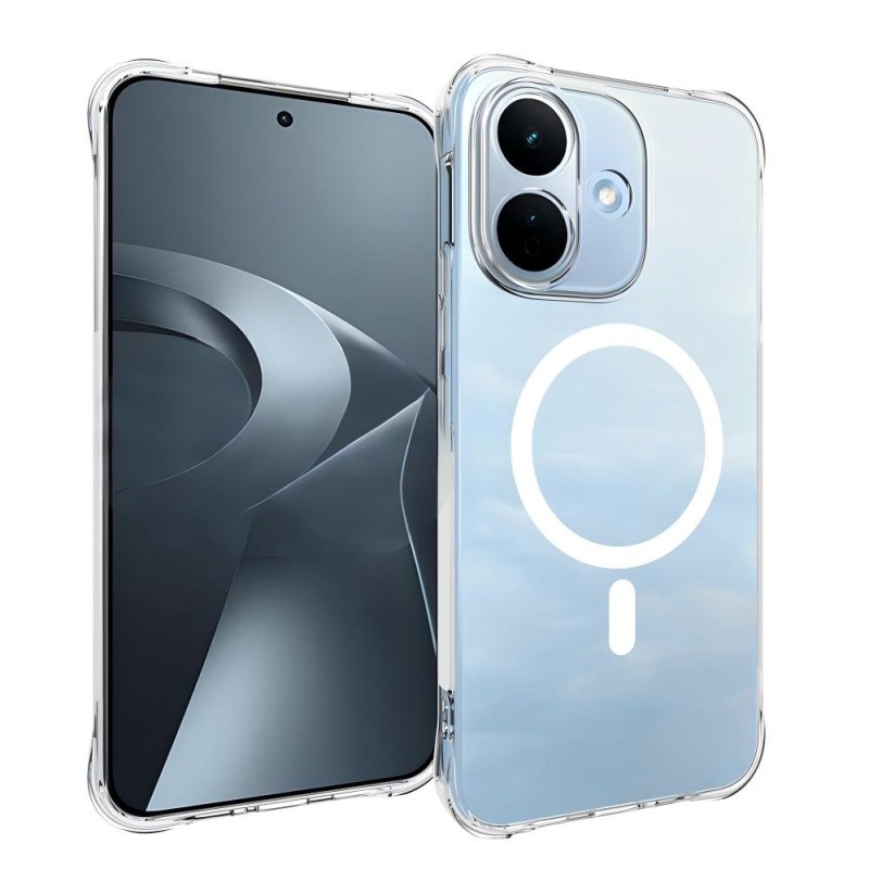 Transparente magnetische Hülle für das Xiaomi Redmi Note 17 Pro 5G mit Displayschutzfolie