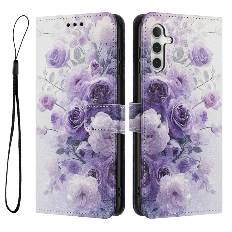 Hülle für das Samsung Galaxy S26 FE mit violetten Blumen