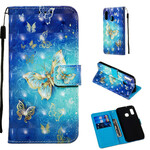 Samsung Galaxy A20e Hülle Goldene Schmetterlinge