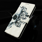 Hülle Samsung Galaxy A20e Totenkopf Blume