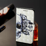Hülle Samsung Galaxy A20e Totenkopf Blume