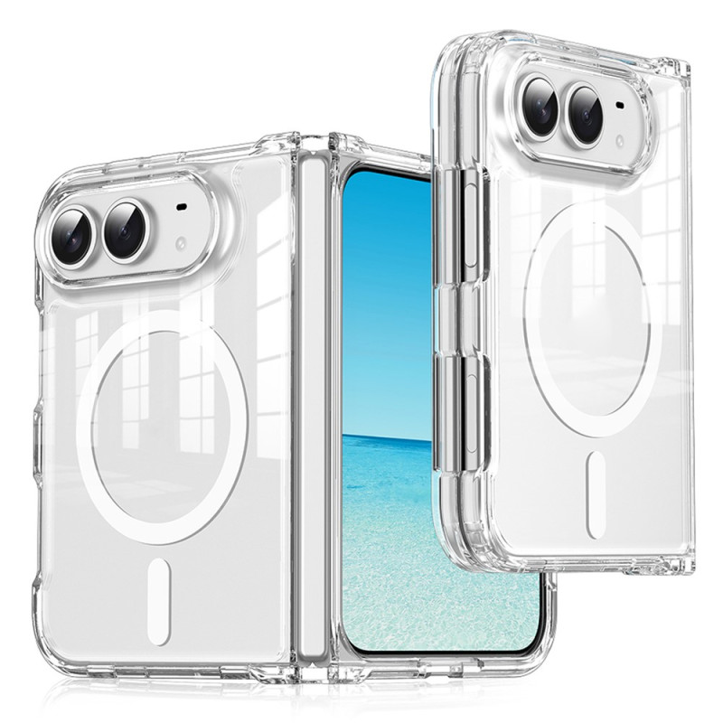 Transparente iPhone-Hülle „Duo Magnétique“, kompatibel mit MagSafe